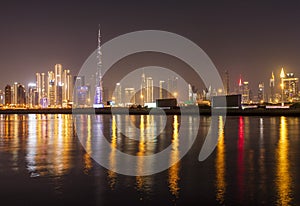 Dubai, UAE - 03.12.2023 - View of Dubai skyline, shot made from Dubai Design District. City