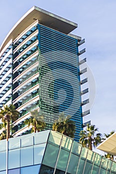 Dubai, UAE - 04.17.2021 Shot of side of a Intercontinental hotel in Dubai Festival city. Hospitality