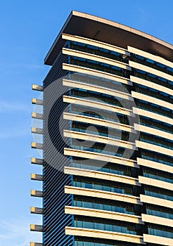 Dubai, UAE - 04.17.2021 Shot of side of a Intercontinental hotel in Dubai Festival city. Hospitality