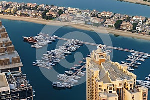 Dubai, UAE - 09.24.2021 Partial view of man made island, Palm Jumeirah. Urban