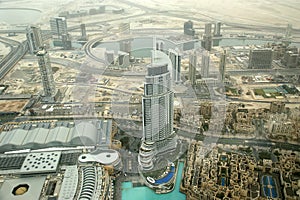 Dubai, UAE. Aerial view from the height of Burj Khalifa