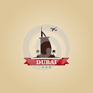 Dubai UAE city symbol vector illustration