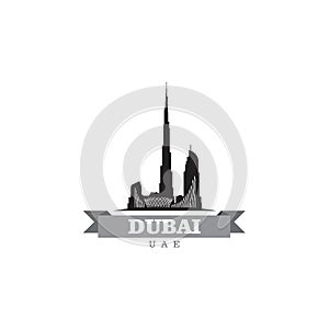 Dubai UAE city symbol vector illustration