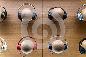 Dubai, UAE - February 2020: Beats by Dr. Dre headphones on display in Apple Store