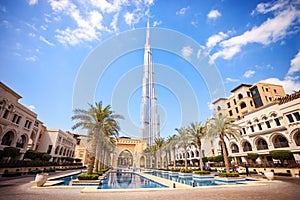 DUBAI, UAE - FEBRUARY 24 - Burj Khalifa, the highest building in the world, 829.8 m tall. Pic photo