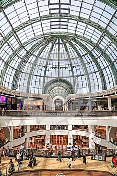 The modern structure of Mall of the Emirates in Dubai. Mall of the Emirates