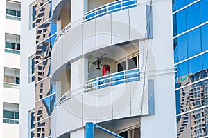 DUBAI, UAE-JANUARY 15: Skyscrapers in the city center on January