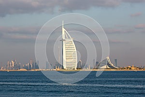 DUBAI, UAE-JANUARY 15: Skyscrapers in the city center on January