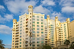 DUBAI, UAE-JANUARY 15: Skyscrapers in the city center on January