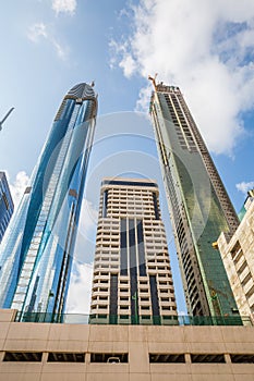 DUBAI, UAE-JANUARY 16: Skyscrapers in the city center on January