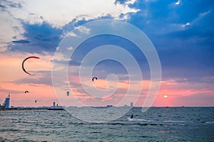 Kites flying at the Dubai Kite Jumeira beach photo
