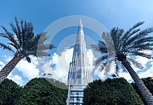 DUBAI, UAE - NOVEMBER 22, 2015: Burj Khalifa, the highest building in the world, 829.8 m tall. It is the new symbol of the city