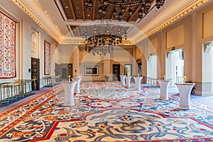 DUBAI, UAE - OCTOBER 21, 2016: Interior of Madinat Jumeirah hotel in Dubai, United Arab Emirat