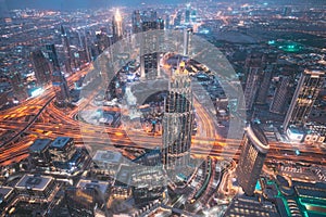 Dubai, UAE, United Arab Emirates. 6K 5K 4K View Form Viewpoint on Burj Khalifa time lapse. Day to Night timelapse