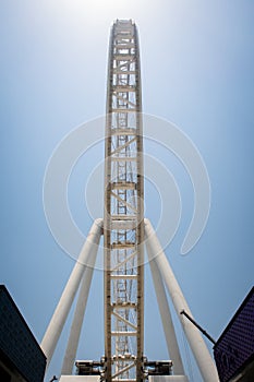 Dubai, United Arab Emirates. Construction site of Dubai Eye Ain Dubai - the largest Ferris wheel in the world.