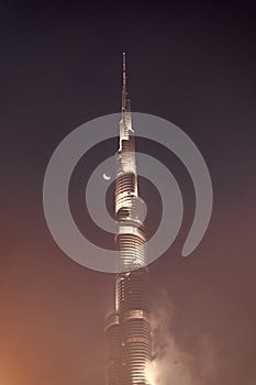 Dubai, United Arab Emirates - December 23, 2017: burj khalifa skyscraper building in dubai