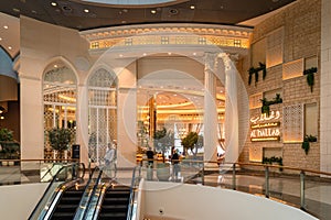 Luxurious interior of Dubai shopping mall, United Arab Emirates
