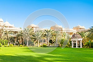 Beautiful tropical garden in luxury hotel in The Palm Jumeirah