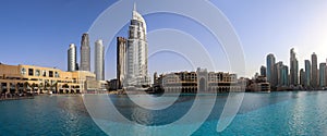 DUBAI, UNITED ARAB EMIRATES - Nov 17, 2020: Luxury modern skyscrapers in the center of Dubai city. United Ar