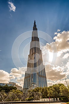 DUBAI, UNITED ARAB EMIRATES - NOVEMBER 22, 2015: Burj Khalifa to