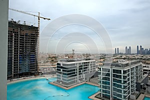 Dubai, United Arab Emirates â€“ April 09, 2024, Dubai Skyline from Mohammed Bin Rashid Al Maktoum City District in the day