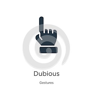 Dubious icon vector. Trendy flat dubious icon from gestures collection isolated on white background. Vector illustration can be