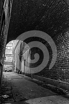 Dublin alley in black and white