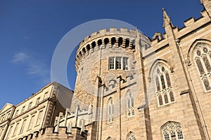 Dublin Castle on a sunny day with clear blue sky - ancient stone architecture - Ireland historical tour - Ireland travel diaries