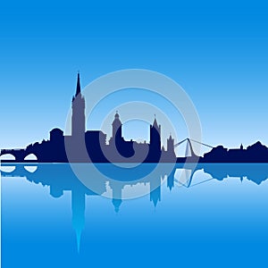 Dublin city skyline silhouette vector illustration