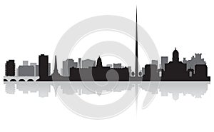 Dublin city skyline vector silhouette