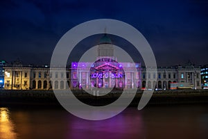 Dublin, Ireland, 30 January 2016 THE CUSTOM HOUSE. Light shows, New Year`s Festival