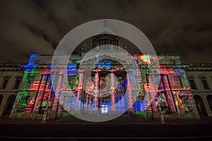 Dublin, Ireland, 30 January 2016 THE CUSTOM HOUSE. Light shows, New Year`s Festival