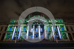 Dublin, Ireland, 30 January 2016 THE CUSTOM HOUSE. Light shows, New Year`s Festival