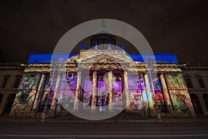 Dublin, Ireland, 30 January 2016 THE CUSTOM HOUSE. Light shows, New Year`s Festival