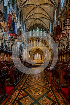 Interior of Saint Patrick Cathedral in Dublin, Ireland