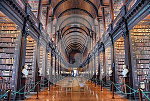 The Long Room in the Old Library at Trinity College Dublin photo