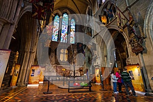 Interior of Saint Patrick Cathedral in Dublin, Ireland