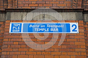 Temple Bar Street Sign in Dublin