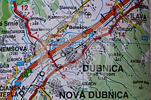 Dubnica nad Vahom, Slovakia, on a road m
