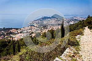 Dubrovnik city from Mount Srd walking trail