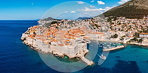 Dubrovnik a city in southern Croatia fronting the Adriatic Sea, Europe. Old city center of famous town Dubrovnik, Croatia.