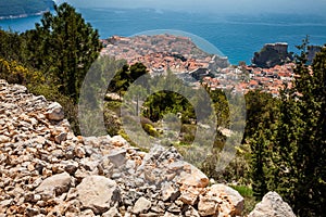 Dubrovnik city from the top of Mount Srd walking trail