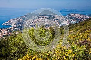 Dubrovnik city from the top of Mount Srd walking trail