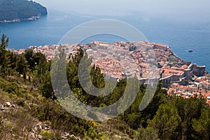 Dubrovnik city from the top of Mount Srd walking trail