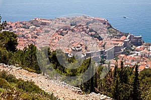 Dubrovnik city from the top of Mount Srd walking trail