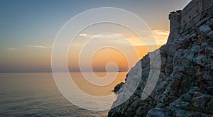 Dubrovnik Croatia , Fort during sunset