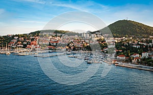 Dubrovnik, Croatia landscape and harbor view.