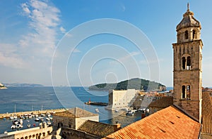 Dubrovnik, The Dominican Monastery Bell Tower and Harbor