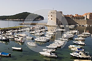 Dubrovnik Harbor With Boats