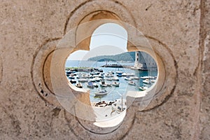 Dubrovnik harbor through feature opening